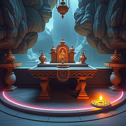 Amarnath Cave inspired shrine in Mystic Shrine Adventure